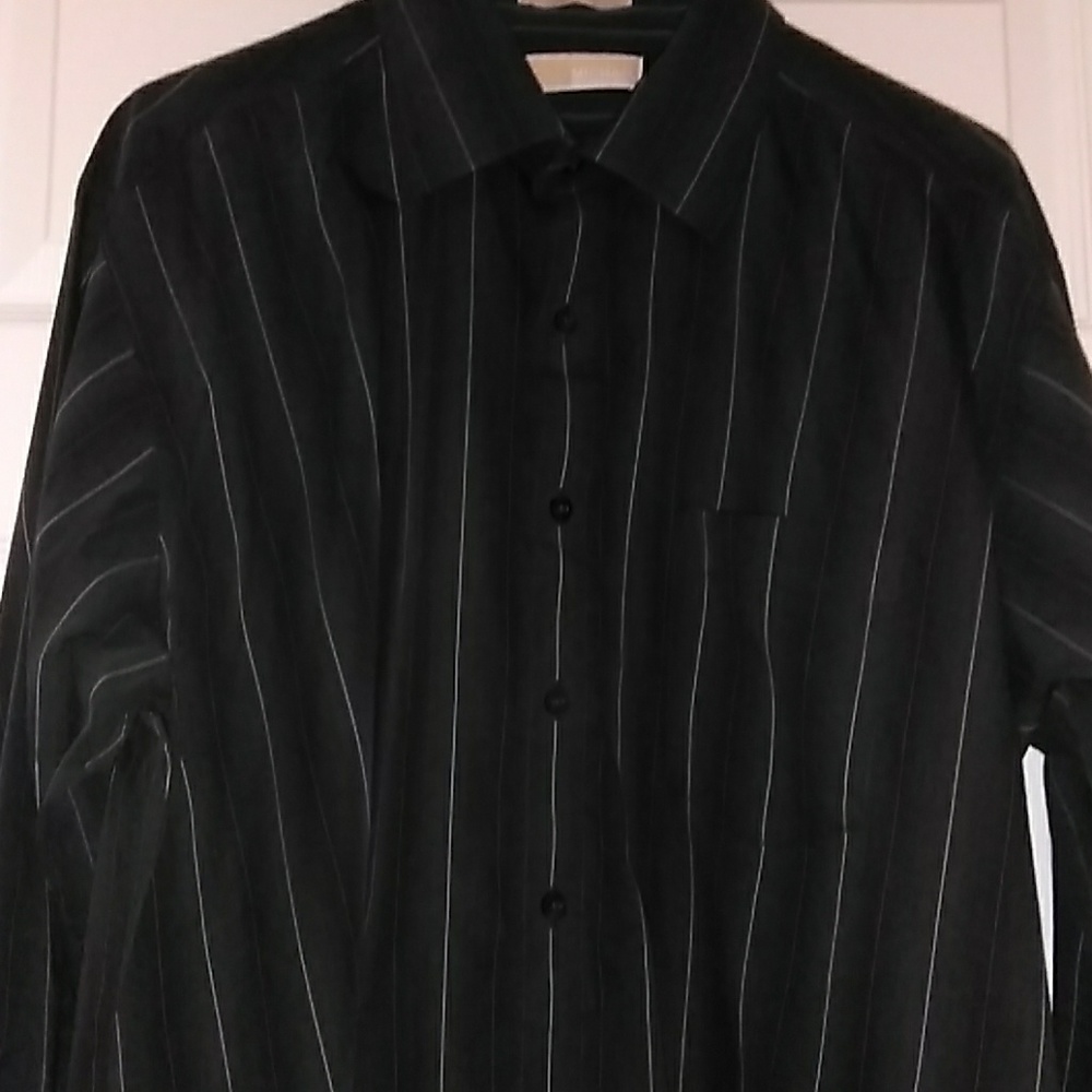 Michael Michael Kors Gray Multicolor Striped Shirt